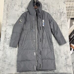 361 Degrees Enjoy Long Puffer Parka Jacket Dark Gray Mens XL